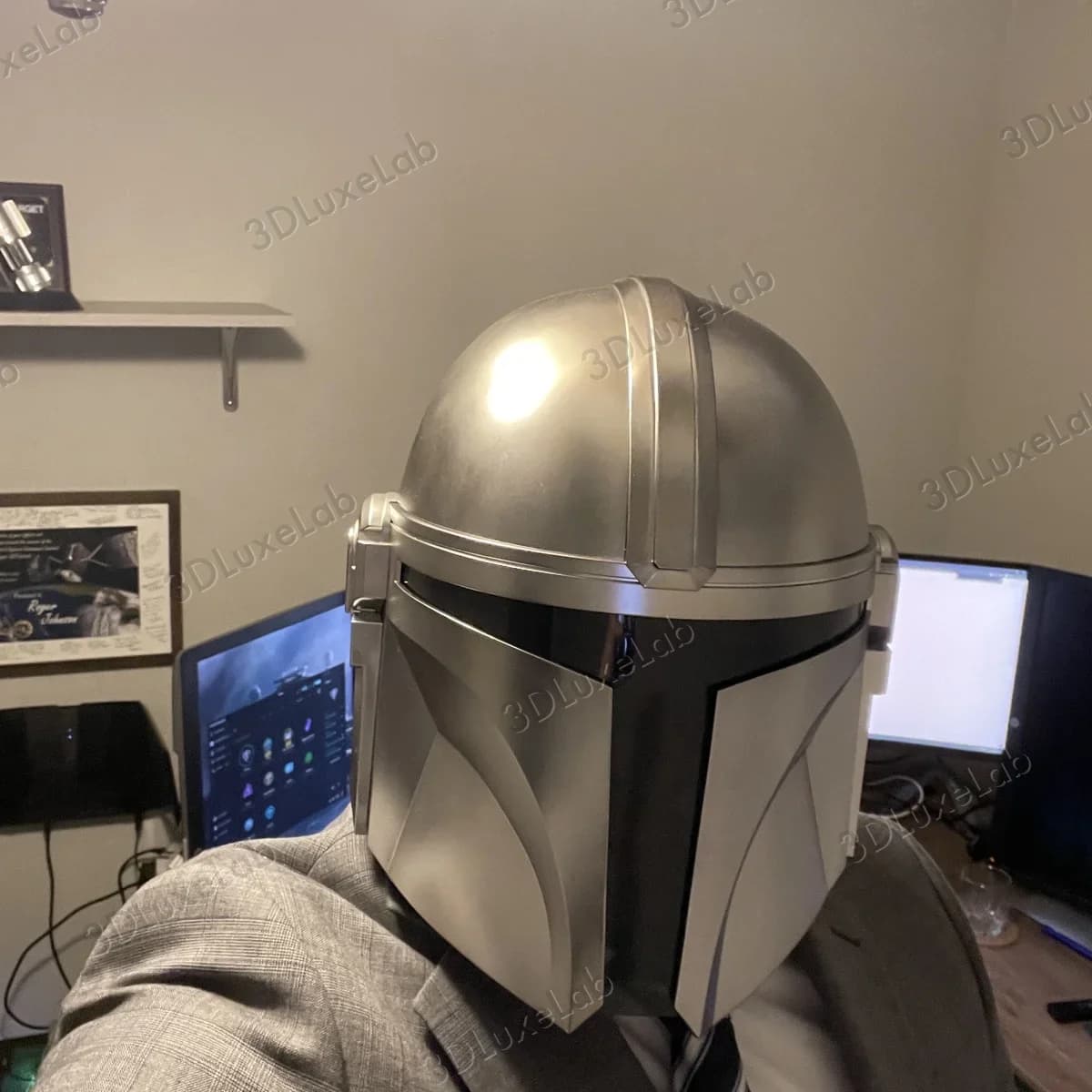 Mandalorian Helmet — Wearable, Chrome Finish